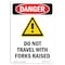 Signmission OSHA Danger Sign, Do Not Travel W/, 5in X 3.5in Decal, 10PK, 3.5" W, 5" L, Portrait, PK10 OS-DS-D-35-V-1178-10PK - alternate 1